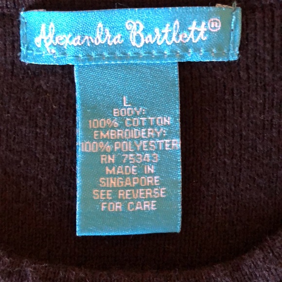 Sz L Cotton Knit “Cocktails” Sleeveless Top - Picture 3 of 3